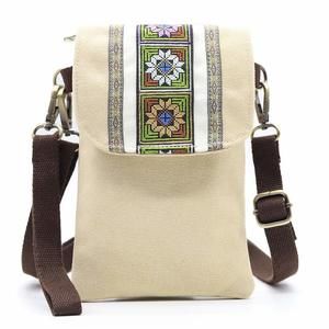 Canvas Cell Phone Purse Small Crossbody Bag Embroidered Mini V >:)